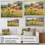 Golden Sunflower At The Farm III - Floral Canvas Wall Art