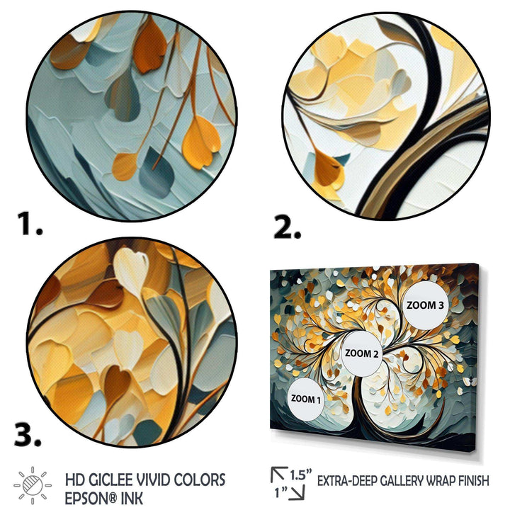 Yellow Grey Majestic Canopy Tree - Landscapes Canvas Wall Art