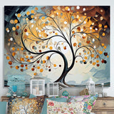 Yellow Grey Majestic Canopies Tree - Landscapes Canvas Wall Art