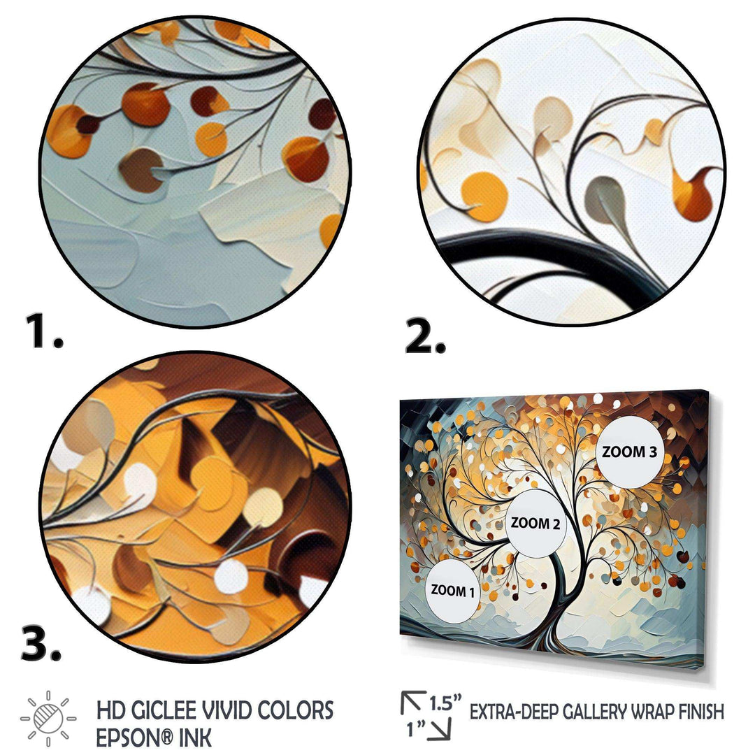 Yellow Grey Majestic Canopies Tree - Landscapes Canvas Wall Art