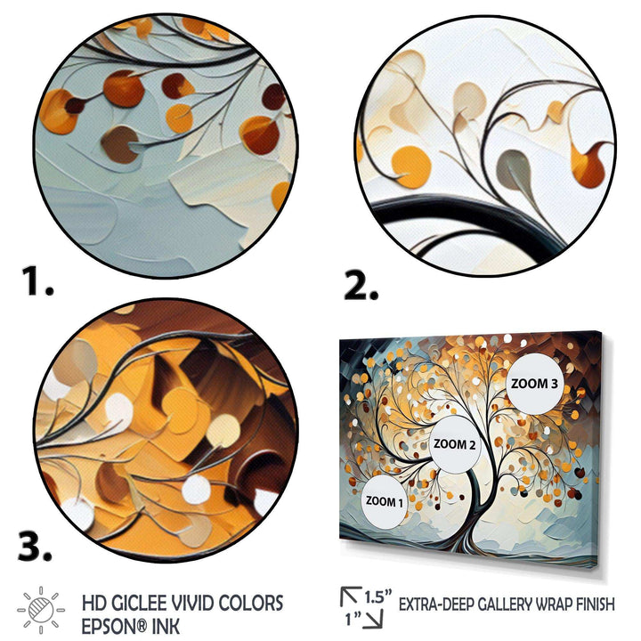 Yellow Grey Majestic Canopies Tree - Landscapes Canvas Wall Art
