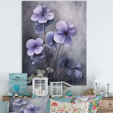 Purple Grey Violets Dream I - Floral Canvas Wall Art