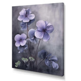 Purple Grey Violets Dream I - Floral Canvas Wall Art