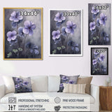 Purple Grey Violets Dream I - Floral Canvas Wall Art