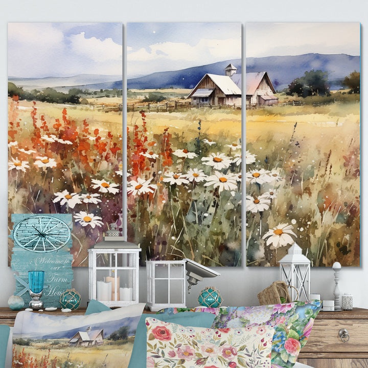 Green White Meadow At The Farm I - Multi-Panels