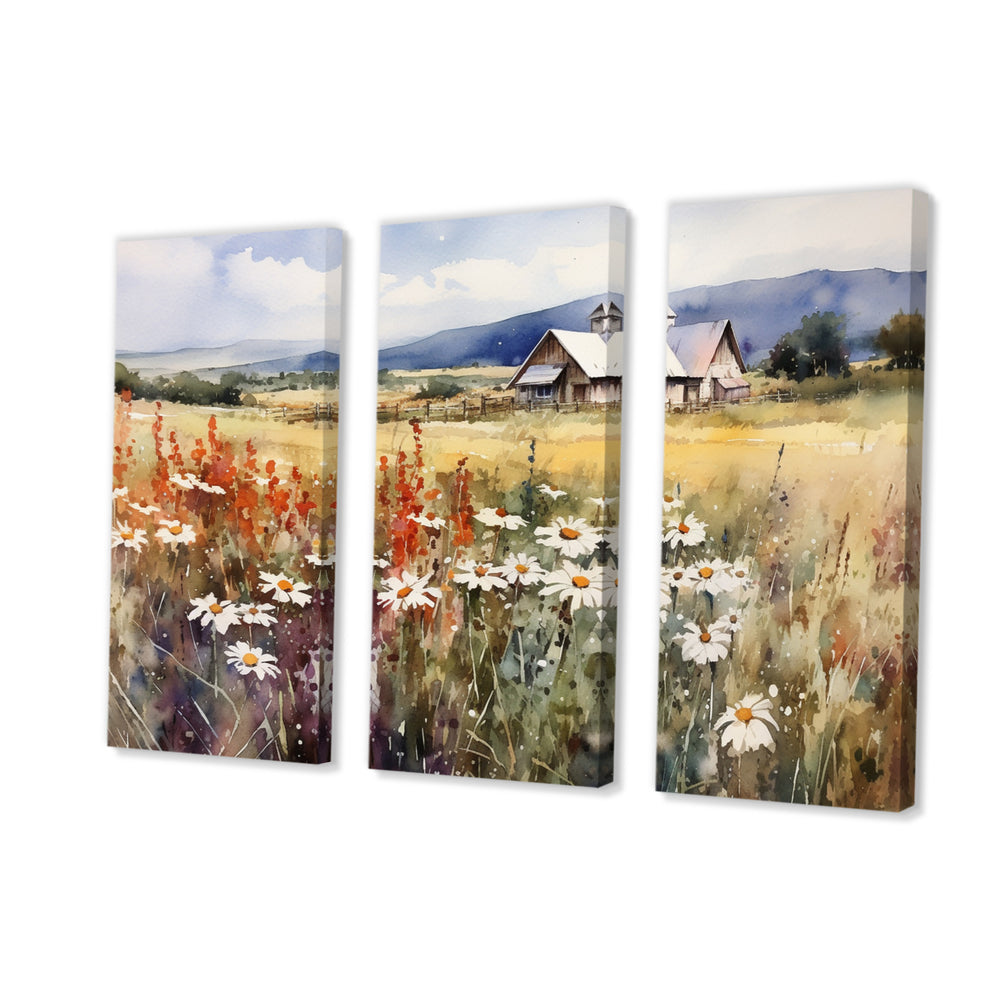 Green White Meadow At The Farm I - Multi-Panels