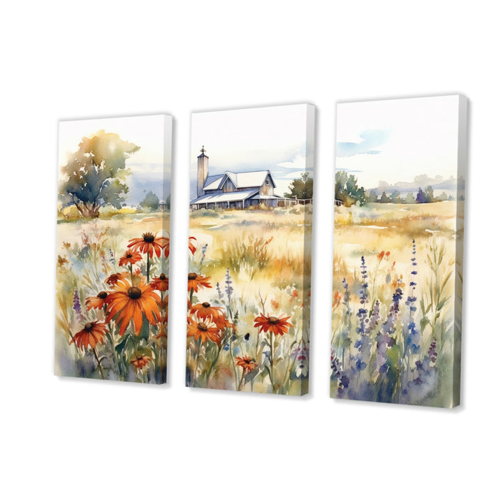 Green White Meadow At The Farm II - Multi-Panels