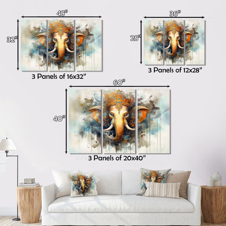 Vibrant Hinduisim Elephant I - Multi-Panels