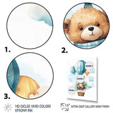 Nursery Bear Cub Children Dreams II - Animals Canvas Wall Art