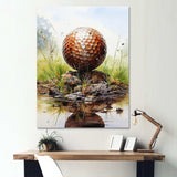 Minimalism Golf Ball II - Sports Canvas Wall Art