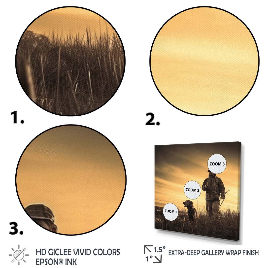Hunting At Sunrise I - Hunting &amp; Fishing Canvas Wall Art