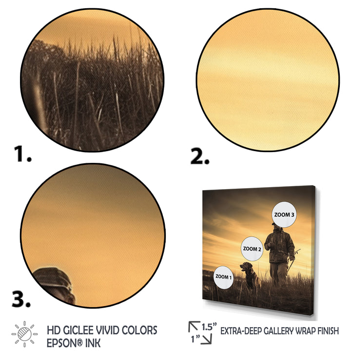 Hunting At Sunrise I - Hunting &amp; Fishing Canvas Wall Art