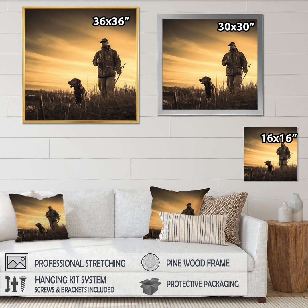 Hunting At Sunrise I - Hunting &amp; Fishing Canvas Wall Art