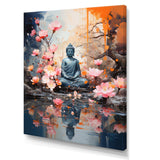 Floral Buddha In Meditation I - Spiritual Canvas Wall Art