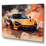 Orange Exotic Car On Offroad I - Transportation Canvas Wall Art