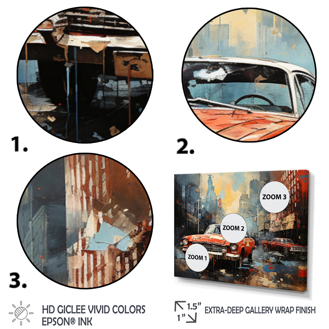 Vintage Car Collage - Cars Retro Canvas Wall Art