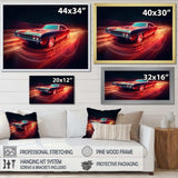 Muscle American Car Neon - Transportation Canvas Wall Art