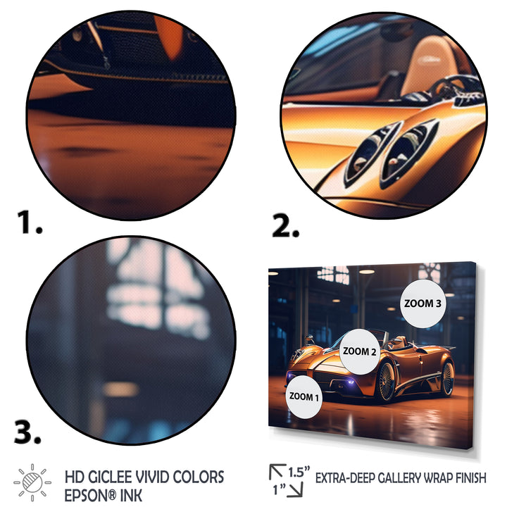 Neon Italian Exotic Car - Neon Car Canvas Wall Art