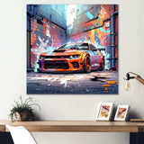 Graffiti Muscle Car III - Transportation Canvas Wall Art