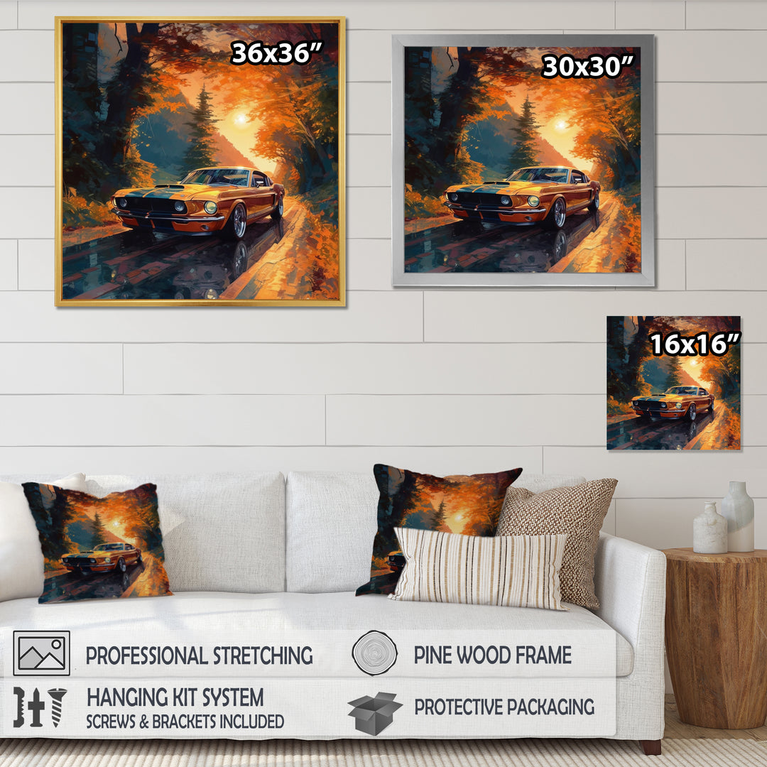 Muscle Car Late Drives I - Car Muscle Car Canvas Wall Art