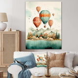 Flower Bouquet In Hot Air Ballon I - Transportation Canvas Wall Art