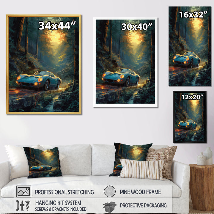 Forest Drives In Classic Car I - Car Vintage Canvas Wall Art
