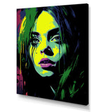 Popart Emerald Eilish Portrait - Abstract Canvas Wall Art