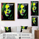 Popart Emerald Eilish Portrait - Abstract Canvas Wall Art