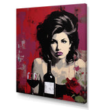 Popart Portrait Winehouse In Wine I - Abstract Canvas Wall Art