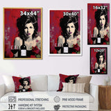 Popart Portrait Winehouse In Wine I - Abstract Canvas Wall Art