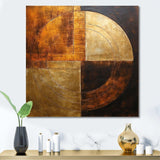 Bronze Brilliance Symetry - Abstract Canvas Wall Art