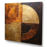 Bronze Brilliance Symetry - Abstract Canvas Wall Art