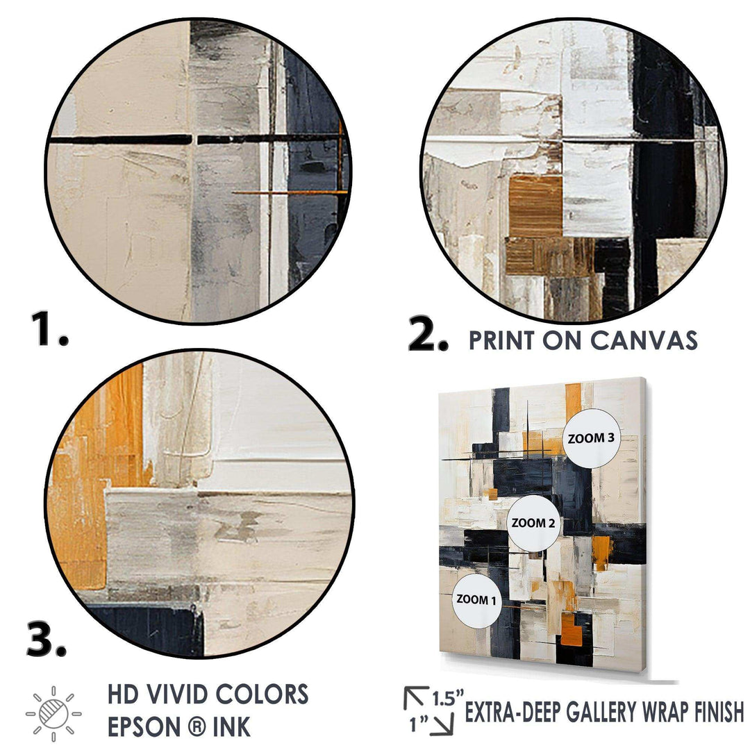 Ivory Illusions Abstract Shapes II - Abstract Canvas Wall Art