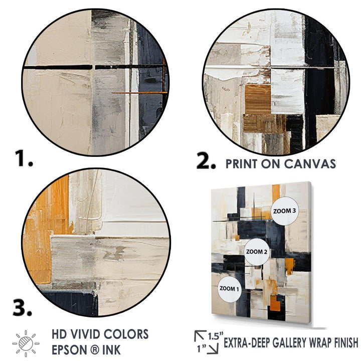 Ivory Illusions Abstract Shapes II - Abstract Canvas Wall Art