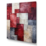 Maroon Mosaics Abstract Shapes - Abstract Canvas Wall Art