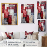 Maroon Mosaics Abstract Shapes - Abstract Canvas Wall Art