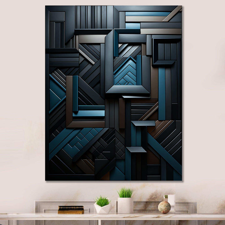 Onyx Opulence Vector - Abstract Canvas Wall Art