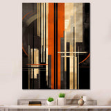 Orange And Grey Vectors I - Abstract Canvas Wall Art