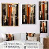 Orange And Grey Vectors I - Abstract Canvas Wall Art