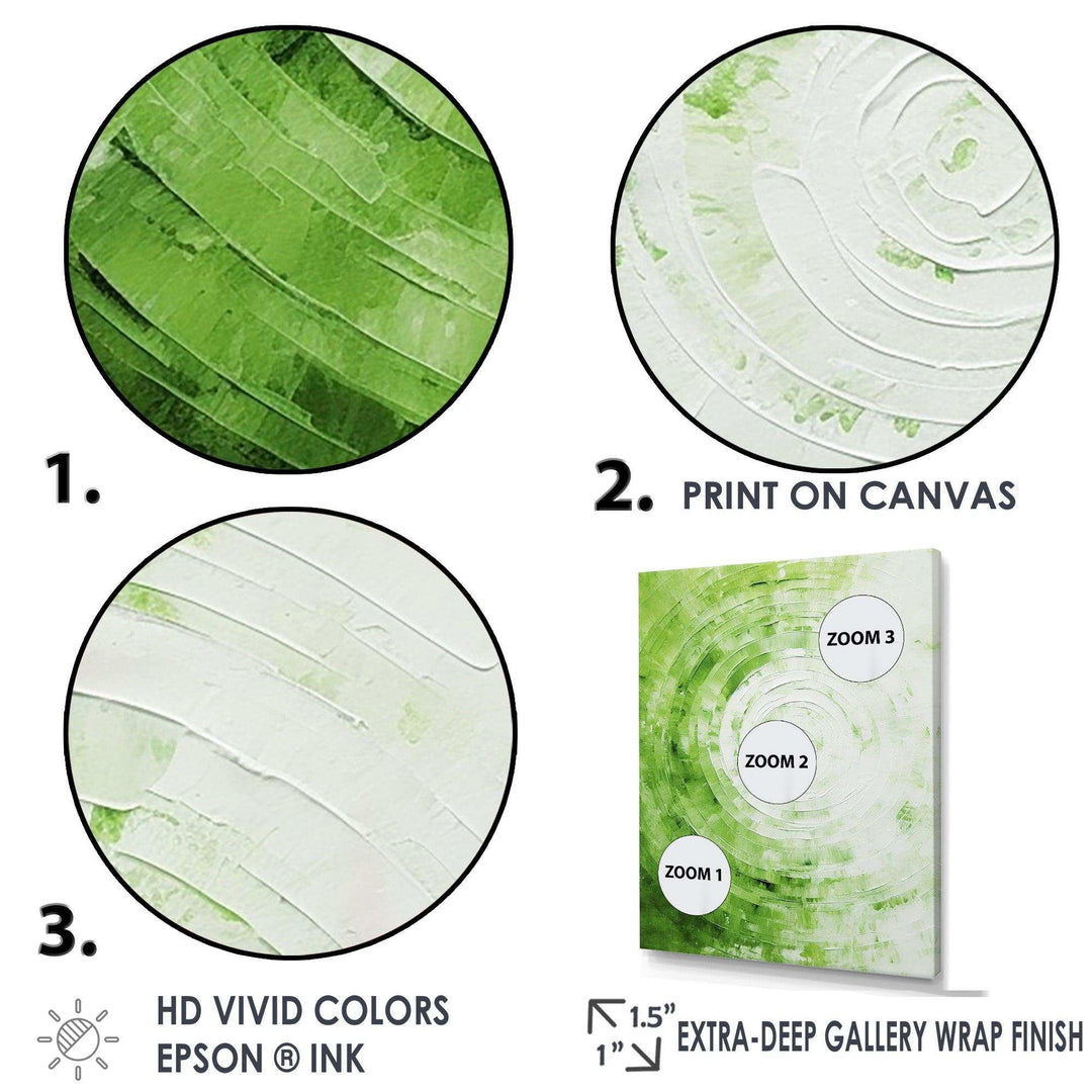 Green White Sage Spirals - Abstract Canvas Wall Art