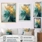 Gold And Teal Aurora Harmony - Abstract Canvas Wall Art