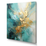 Gold And Teal Aurora Harmony II - Abstract Canvas Wall Art