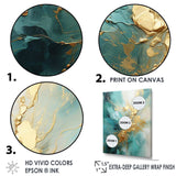 Gold And Teal Aurora Harmony II - Abstract Canvas Wall Art