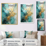 Gold And Teal Aurora Harmony II - Abstract Canvas Wall Art