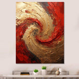 Red Gold Fusion Spiral - Abstract Canvas Wall Art