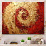 Red Gold Fusion Spiral III - Abstract Canvas Wall Art