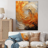 Gold Orange Desert Mirage Spiral - Abstract Canvas Wall Art