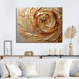 Brown Gilded Mocha Spiral - Abstract Canvas Wall Art