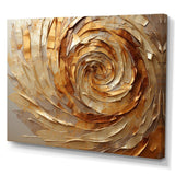 Brown Gilded Mocha Spiral - Abstract Canvas Wall Art