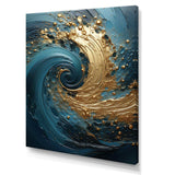 Golden Emerald Surge I - Abstract Canvas Wall Art